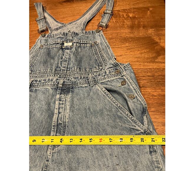 Calvin Klein Jeans Denim Overalls Large 100% Cotton Light Wash Paint Marks VTG - Picture 12 of 12